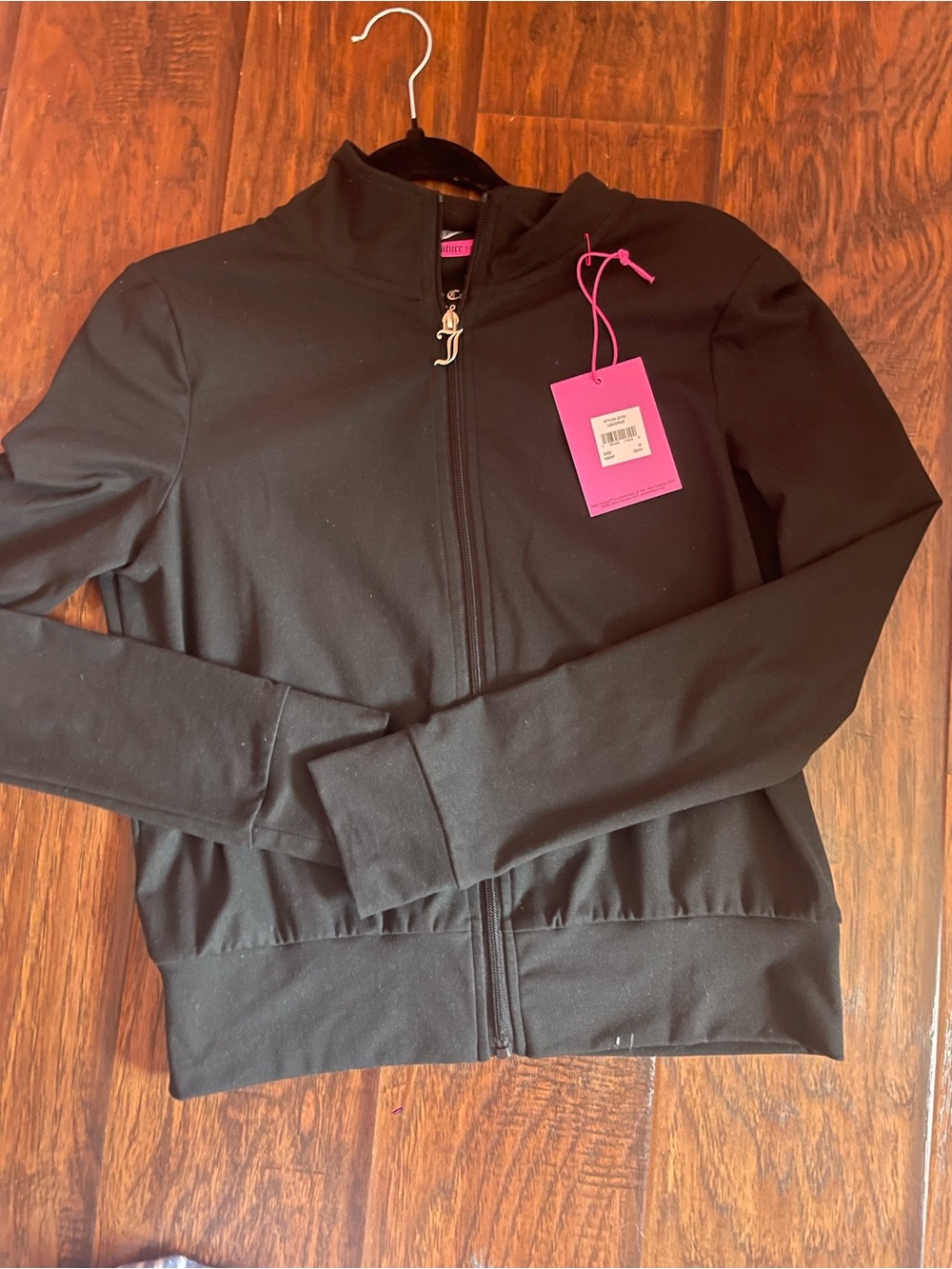 Juicy Couture Black Bomber Jacket with Pink Tag